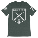 Range and Field Short-Sleeve Logo Heather Forest T-Shirt