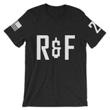 Range and Field Short-Sleeve Initials Black Heather T-Shirt Front Side