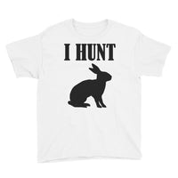 Rabbit Hunter Short Sleeve Youth White T-Shirt