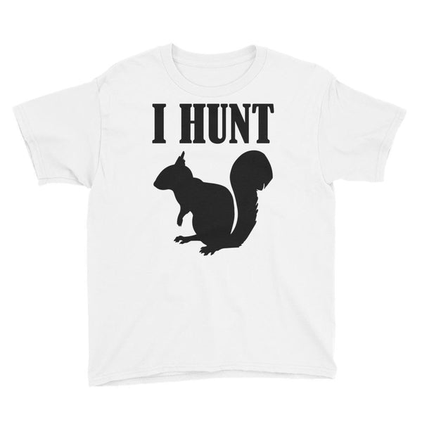 Squirrel Hunter Short Sleeve Youth White T-Shirt