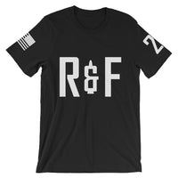Range and Field Short-Sleeve Initials Black T-Shirt Front Side