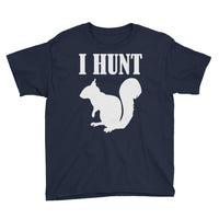 Squirrel Hunter Short Sleeve Youth Navy T-Shirt