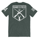 Range and Field Short-Sleeve Initials Heather Forest T-Shirt Back Side